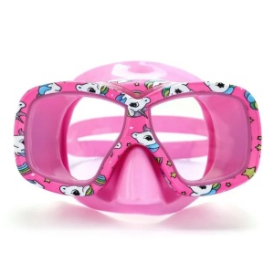 Masca Inot pentru Copii 6-12 Ani, Model Unicorni Stele, 19.5x10x17.5cm, Fucsia - Img 2