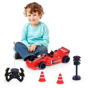 Masina formula F1, cu semafor, cu lumina si sunet, functioneaza cu baterii - Img 2