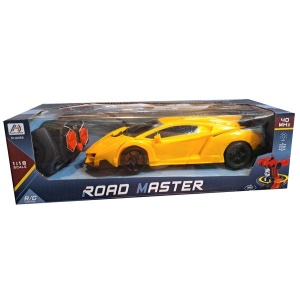 Masinuta-robot cu telecomanda, pentru copii 3 ani+, 40Hz, scara 1:18, plastic, 24x11x7 cm, rosu/galben - Img 5