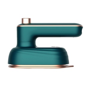 Mini fier de calcat pliabil, fara fir, portabil, cu aburi, putere 38W, rezervor apa 50ml, verde-auriu - Img 1