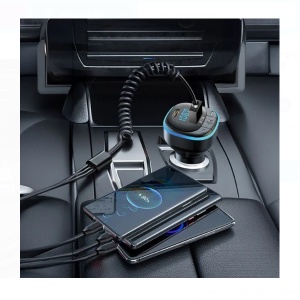 Modulator FM Auto cu Functie de Incarcare 2 in 1, 3.1A USB TYPE-C, Negru - Img 2