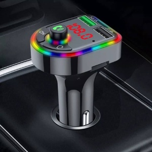 Modulator FM, cu Bluetooth 5.0, incarcare rapida, 3 porturi de incarcare, RGB, negru - Img 2