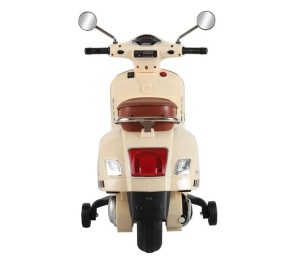 Motocicleta electrica pentru copii Model Vespa 6V, 3-6 ani, 30 kg, Piele si Faruri Led, bej - Img 2