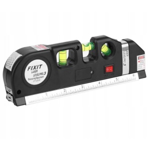Nivela-boloboc cu laser de 6m, ruleta de 250cm si rigla, negru - Img 5
