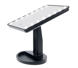 Oglinda pentru machiaj cu suport si 16 becuri LED, Culoare Negru - Img 3