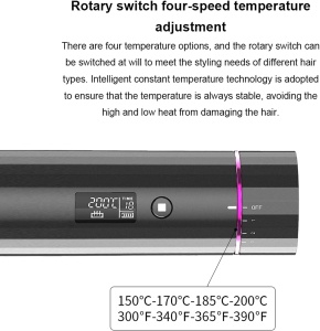 Ondulator de par compact, fara fir, portabil, cu afisaj LCD si incarcabil USB - Img 3
