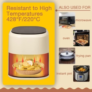 Pachet cu 100 bucati de hartie de copt pentru air fryer, Rezistenta la apa si ulei - Img 6