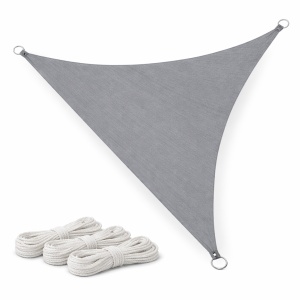 Panza de umbrire triunghiulara, Dimensiune 3.6m, Inele din inox si sfori de fixare, Culoare Gri