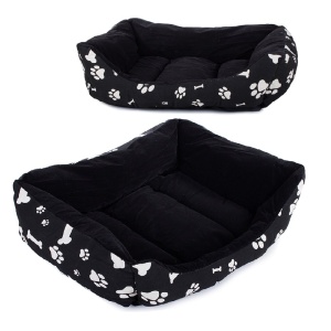 Pat pentru animale de companie - Material textil moale - Dimensiune 62x48x15, Negru