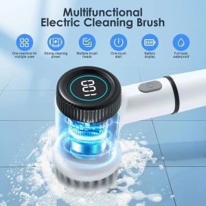 Perie electrica rotativa fara fir, 5 capete, 3 viteze, Incarcare USB, Rezistenta la apa, Afisaj digital - Img 7