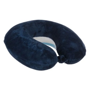 Perna de calatorie anatomica cu memory foam si cooling gel, Dimensiune 27cm, Albastru - Img 3