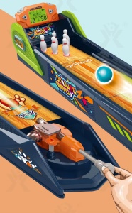 Pista de Bowling Lansator de Bile, pentru Copii 3 ani+, 6 Popice, 6 Bile - Img 3