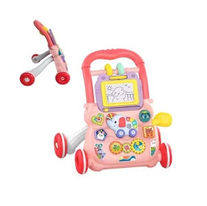 Premergator interactiv, educational, pentru copii 1 an+, 40x40x32 cm, roz/albastru - Img 3