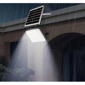 Proiector cu panou solar si telecomanda, Jortan, 200W, IP66, 6500k, 2000 LED-uri SMD, senzor de lumina, gri - Img 4