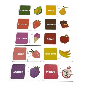 Puzzle de potrivire imagini, pentru copii 3 ani+, cu fructe, 23x18x5.8 cm, multicolor - Img 2