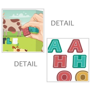 Puzzle magnetic educativ format din 32 piese, cu asociere animale, pentru copii 3 ani+ - Img 2