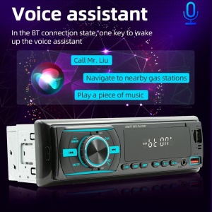 Radio MP3 Player Auto, cu Bluetooth, Afisaj in 7 Culori, 1Din, Telecomanda, Negru - Img 11