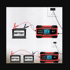 Redresor baterii auto DP1210, 12V 10A - 24V 5A, 180W, incarcare in 7 etape, 4 functii, negru cu rosu - Img 8