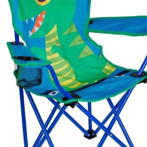 Scaun Camping pentru Copii, Pliabil, Model Dinozauri, cu Husa, 35x35x57cm, Albastru - Img 3