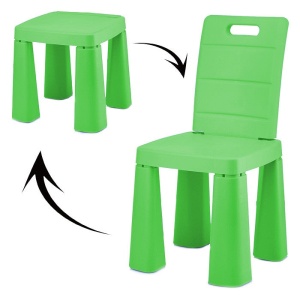 Scaun taburet Doloni pentru copii 2 in 1, verde - Img 2