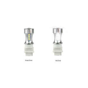 Set 2 becuri auto LED 1156, cu 18 SMD, Canbus, 6000K, 15W, lumina alba-rece - Img 2