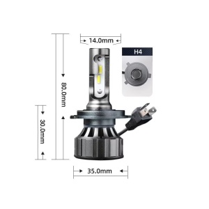 Set 2 becuri LED H4, Canbus, 120W, fara eroare, 12000LM, lumina alb-rece - Img 2