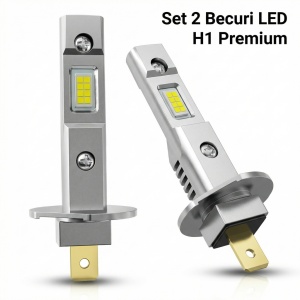 Set 2 becuri LED W H1 120W, 15000Lm, 12V, 6000K, lumina alb-rece