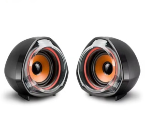 Set 2 boxe pentru PC, Q 87, 2 x 5W, negru cu portocaliu - Img 1