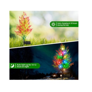 Set 2 Lampi Solare tip Copac cu 8 LED-uri, 74cm, Senzor de lumina, 800mAh, IP65, Multicolor - Img 4
