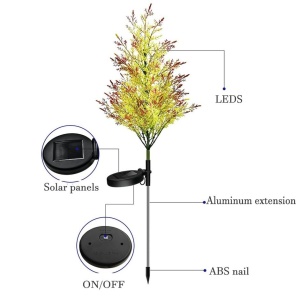 Set 2 Lampi Solare tip Copac cu 8 LED-uri, 74cm, Senzor de lumina, 800mAh, IP65, Multicolor - Img 14