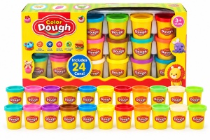 Set 24 pahare cu plastilina colorata pentru Copii, 3 Ani+, Culori Asortate, Usor de modelat si depozitat