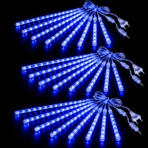 Set 3 Instalatii Luminoase de Craciun, Model Ploaie de Meteori, 24 Turturi LED luminosi, Lungime 50cm, Interconectabile, Rezistente la Temperaturi Scazute - Img 9