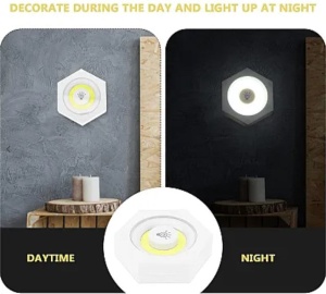 Set 3 Lampi Hexagonale LED Cob cu telecomanda si Butoane individuale - Img 3
