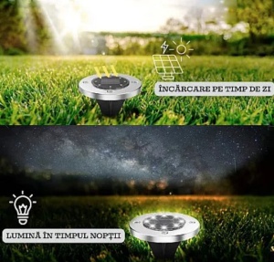 Set 4 lampi solare pentru gradina rotunde - Img 4