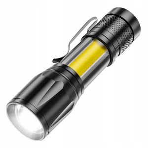 Set 4 Lanterne Tactice LED, Reincarcabile USB, Focus Ajustabil, Impermeabile, Aluminiu, Negru - Img 9