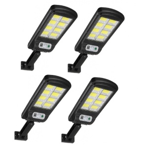 Set 4 x Lampa solara cu 8 cadrane 160 LED COB, Senzor de lumina, miscare si telecomanda