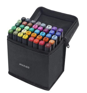 Set 40 markere cu capat dublu - Carioci profesionale multicolore - Img 2