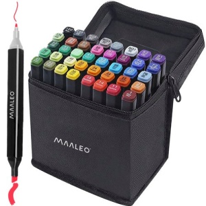 Set 40 markere cu capat dublu - Carioci profesionale multicolore