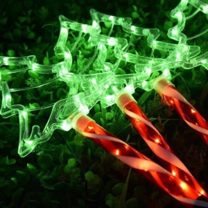 Set 5 x Acadele luminoase cu bradut, Decoratiune de Craciun pentru exterior, Incarcare solara, Dimensiune 40 cm, Alb Cald - Img 5
