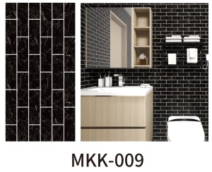 Set 5 x tapet autoadeziv decorativ, spuma moale, lavabil, adeziv puternic, usor de montat, 30x60cm, negru, model marmura - Img 7