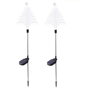 Set cu 2 Lampi Solare in forma de Bradut de Craciun, 7 Culori Schimbatoare, 90cm Inaltime, Multicolor - Img 9