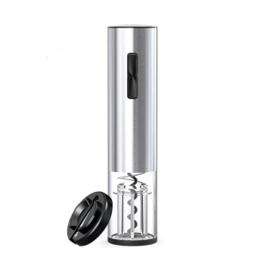 Set cu tirbuson electric si cutter pentru vin, Incarcare USB, Argintiu