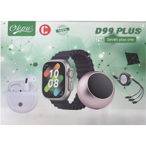 Set D99 Plus cu Ceas Smart, Casti in-ear, Boxa si Cabluri incarcare, 7 bratari pentru ceas, Multicolor - Img 1