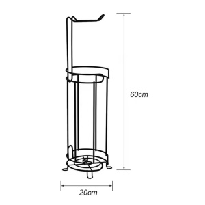 Set de 2 suporturi pentru hartia igienica din metal, Inaltime 60cm, Negru - Img 7