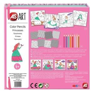 Set de Colorat cu Creioane Colorate, Printese, 20buc - Img 2