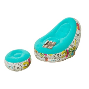 Set fotoliu gonflabil si suport pentru picioare din PVC, Pompa inclusa, Dimensiune 116x 98x83 cm - Img 7