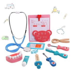 Set joaca doctor cu 23 de accesorii din lemn pentru copii +3 ani - Img 4