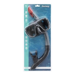 Set Masca cu Tub pentru Snorkeling, Bestway, pentru copii de la 14 ani+ si adulti, Negru-Gri - Img 2