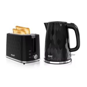 Set mic dejun cu prajitor de paine si fierbator de apa, 750-900W si 1850-2200W, 1.7L, negru - Img 2