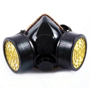 Set Ochelari si Masca de Protectie, cu 2 Filtre de Carbon Activ, Anti-Praf si Vapori Anti-Poluare, Negru - Img 5